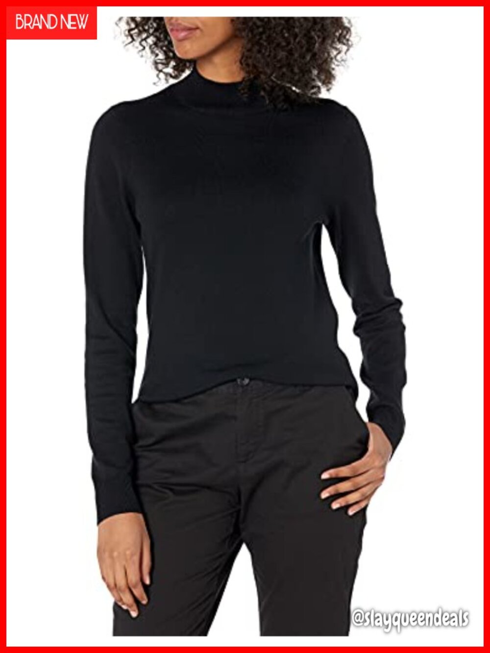 Women's Lightweight Mock Neck Pullover Sweater Regular Fit Long Sleeve
